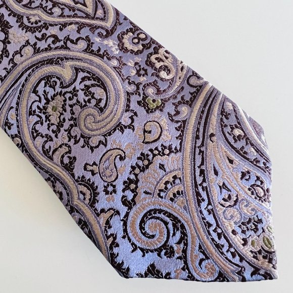 XMI UMBRIA Other - XMI UMBRIA Italian Silk Tie Lavender/Brown NWT